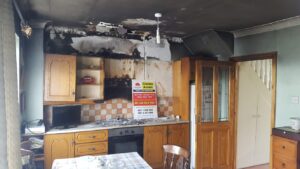 Fire damaged kitchen assessed by Claims Assist.